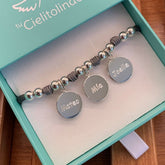 VIOLETA - pulsera personalizable medallas plata 15mm